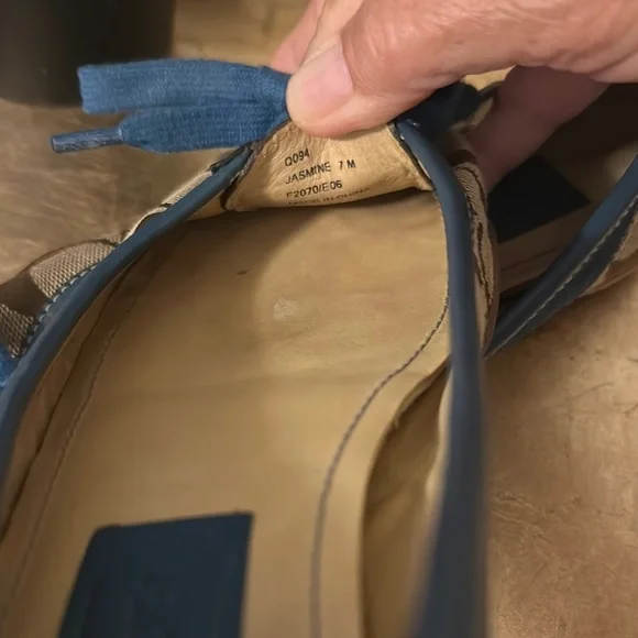 Coach Blue and Tan Flats with Signature Pattern - Picture 6 of 7